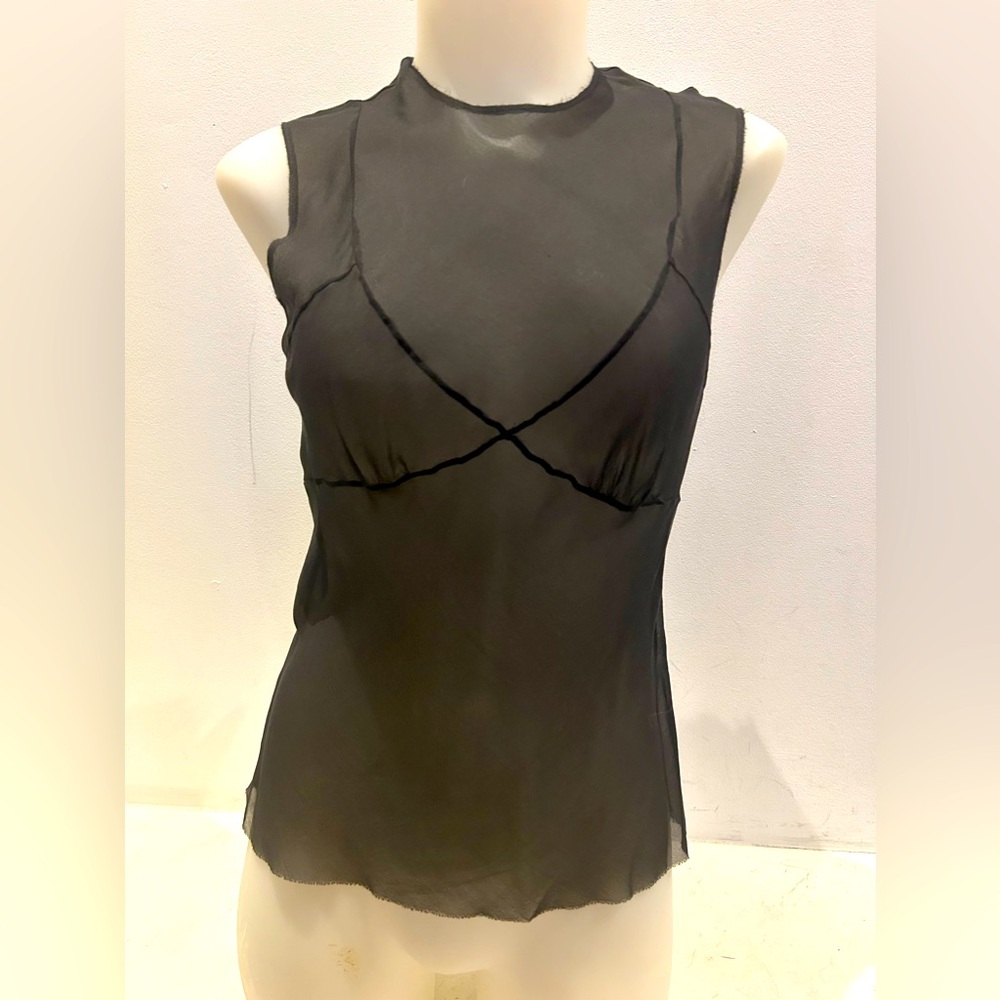 Junya Watanabe for Comme des Garçons black
Sheer tank with zipper closure.medium